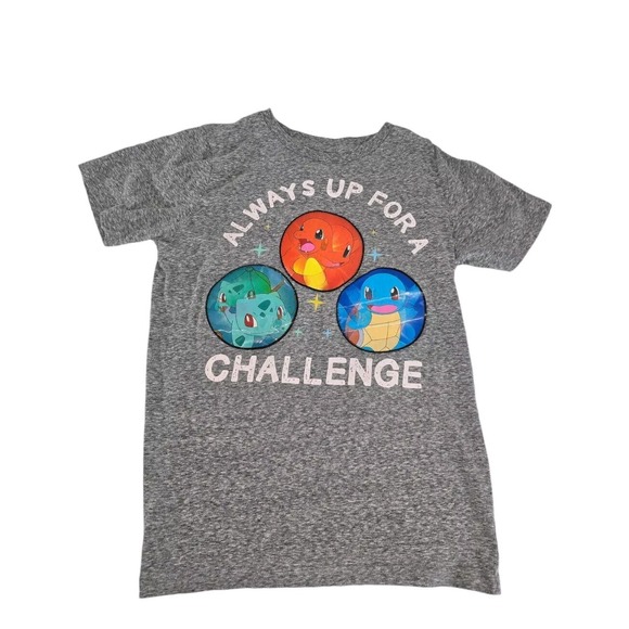 Pokemon Other - Pokemon Boys Graphic Crew Neck Gray Shirt Kids Size Large‎ Up For A Challenge